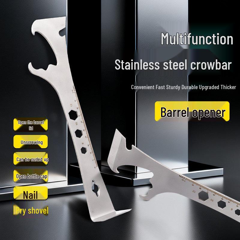 Multi-Functional Stainless Steel Nail Puller & Pry Bar for Car Repair & Woodworking