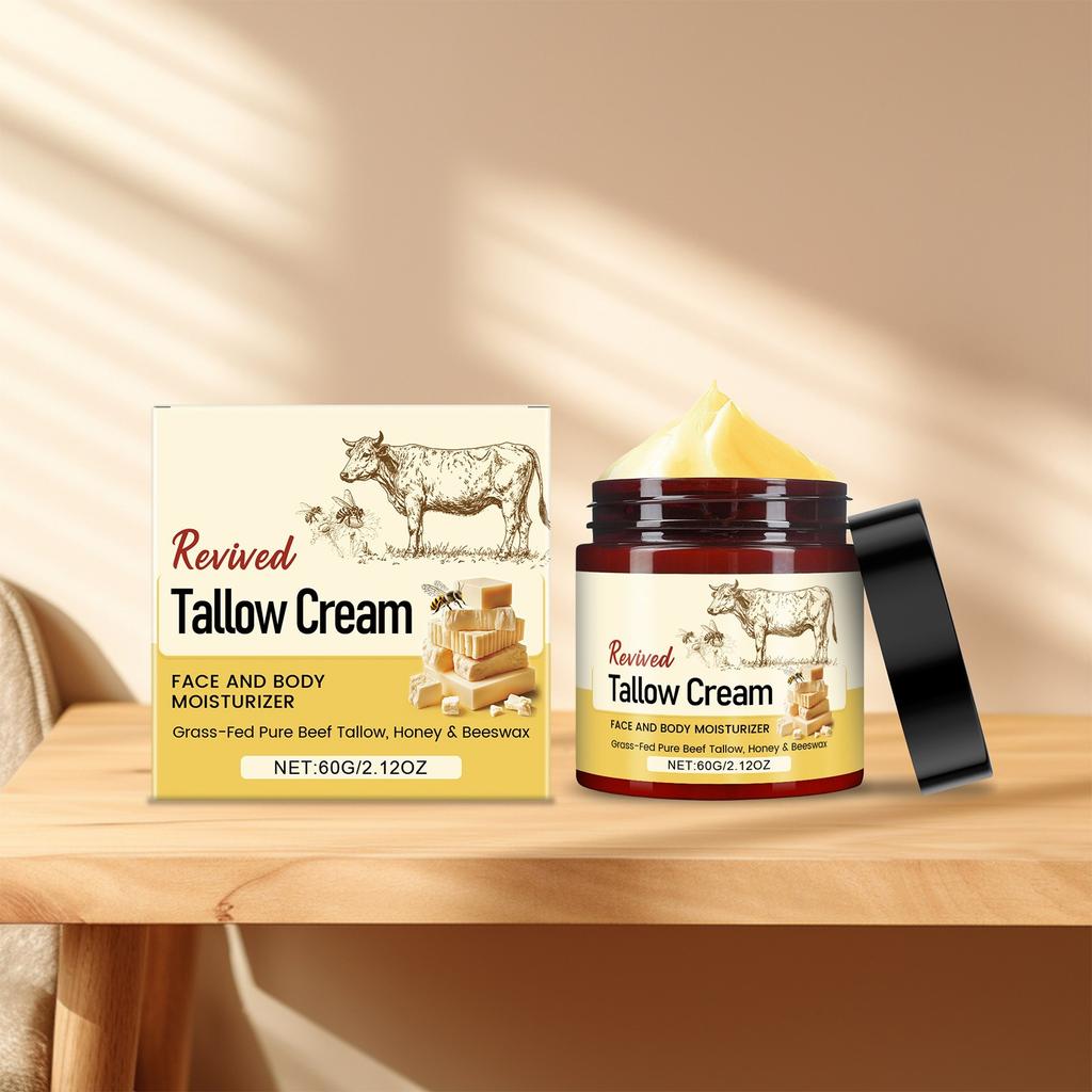 Tallow Honey Balm  Cowfat Face Cream Nourishes And Tender Skin, Repairs And Soothe The Face, Moisturize And Tighten The Skin 60g