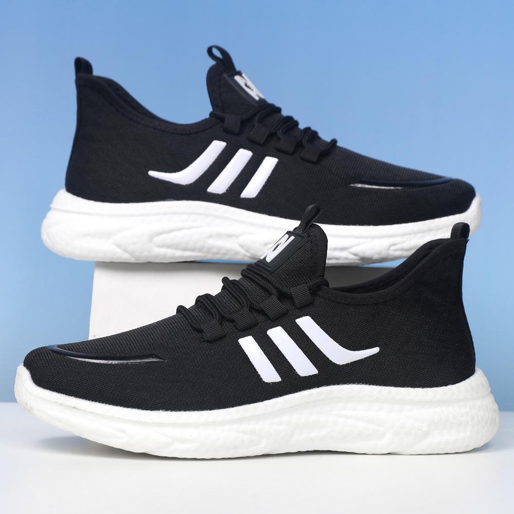 Sneakers Fashionable and Lightweight Running Shoes Comfortable Breathable Soft Sole Black Running Shoes Couple Trendy Shoes