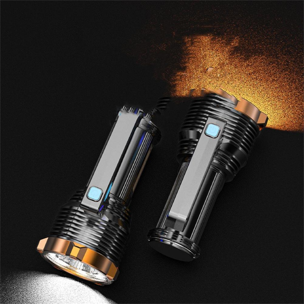 Portable Rechargeable Flashlight IP44 Waterproof 10000 Lumens 8 Modes High Bright Searchlight For Outdoor Camping Hiking