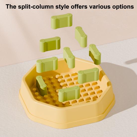 Pet Slow Feeder Bowl Adjustable Slow Feeder Non-slip Octagonal Pet Dish
