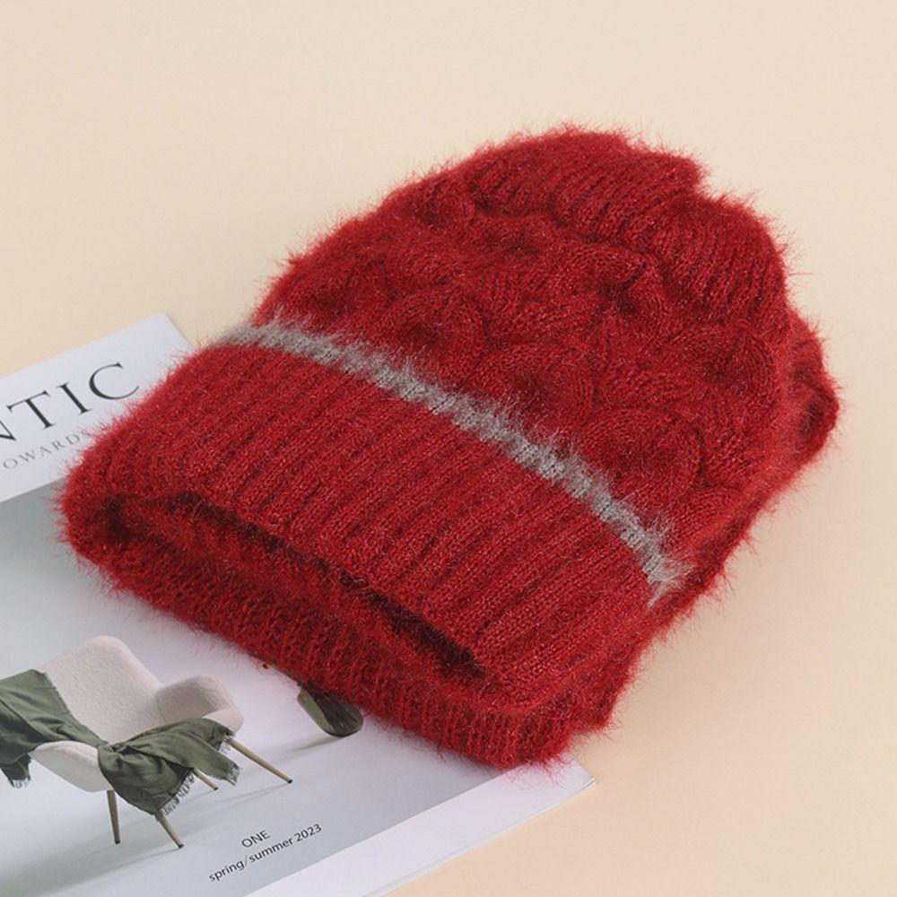 Plush Beanie Hat Scarf Thickened Scarf Set Hooded Fashion Ear Protection Hat  Cycling