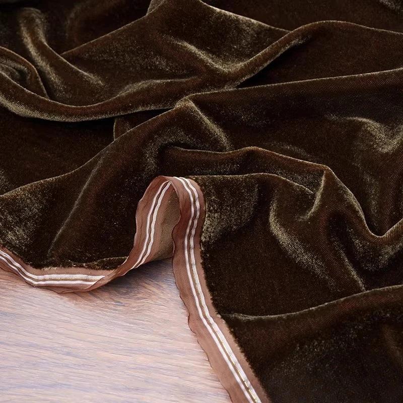 Non-elastic Woven Velvet Designer Fabric for DIY Sewing Dress Set,Half Skirt, Wide-leg Pants, Cotton-like Lustrous Velvet Fabric