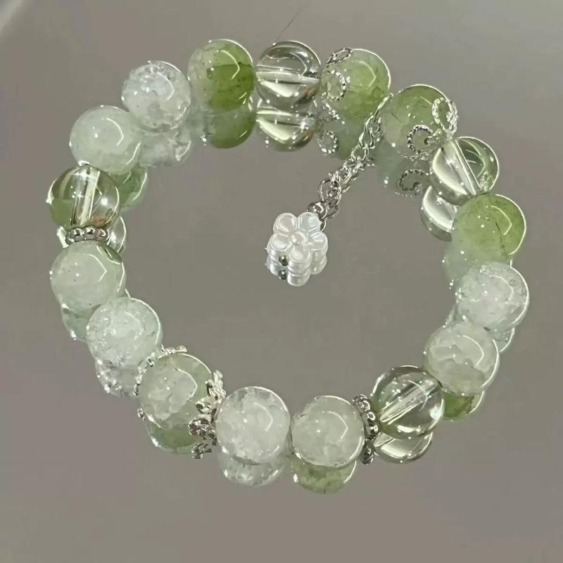 Summer Fresh and Cool Forest-themed Green Crystal Butterfly Ethereal Crystal Bracelet - A Niche Item