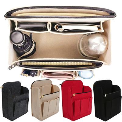 Insert Bag For Luxury Handbag Linner Bag Portable Felt Bag Organizer Multi-Pocket Storage Bags Travel Bag Accessory Cosmetic Bag