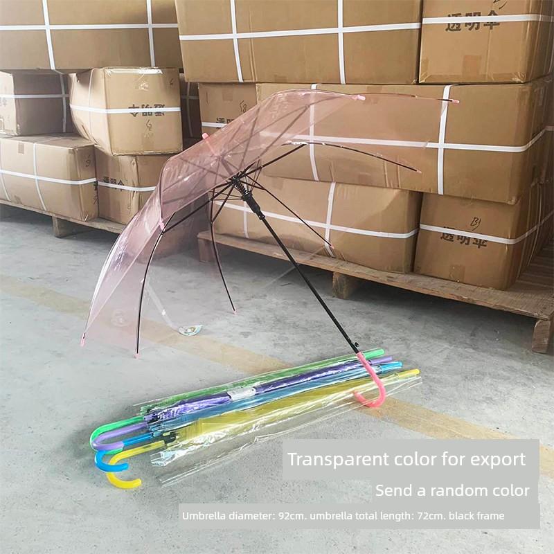Transparenter Regenschirm mit langem Griff, Manuell, Hoher Ästhetikwert, 8 Speichen, Koreanischer Stil, Transparenter Regenschirm im Instagram-Stil, Student Influencer