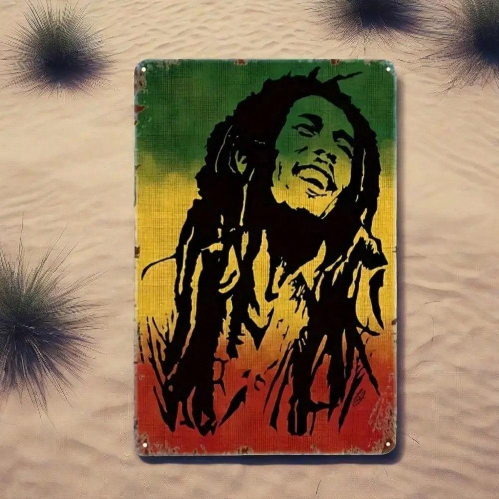 Vintage Rasta Reggae Iron Sign Metal Wall Art Waterproof Pub Decor
