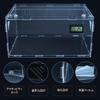Ghims Reptile Cage, Terrarium with Thermometer and Hygrometer, Transparent, Ventilated, Feeding Box, Acrylic Container with Good Ventilation, Suitable