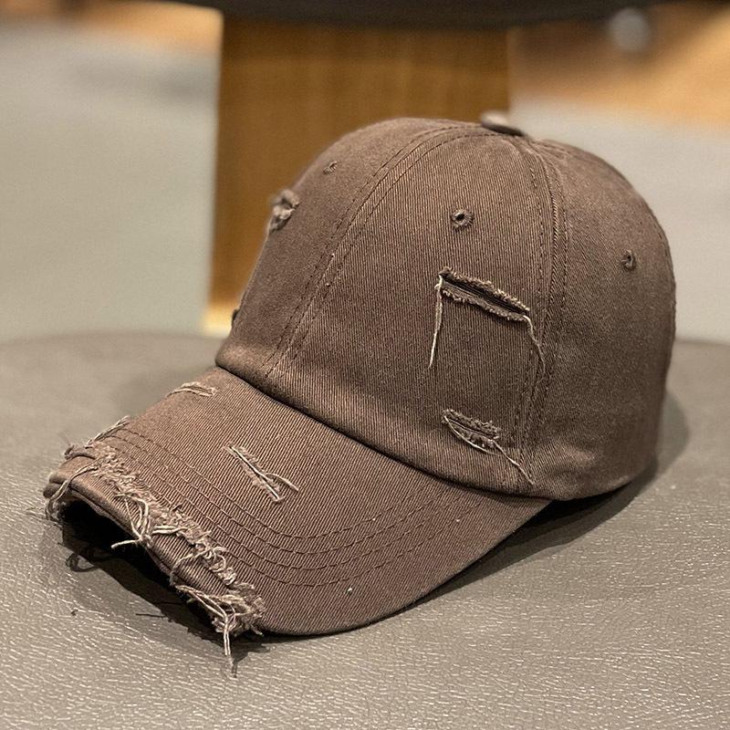 Ins Solid Color Old Ripped Cap Children Spring and Summer Fashion Versatile Street Sunshade Curved Brim Baseball Cap
