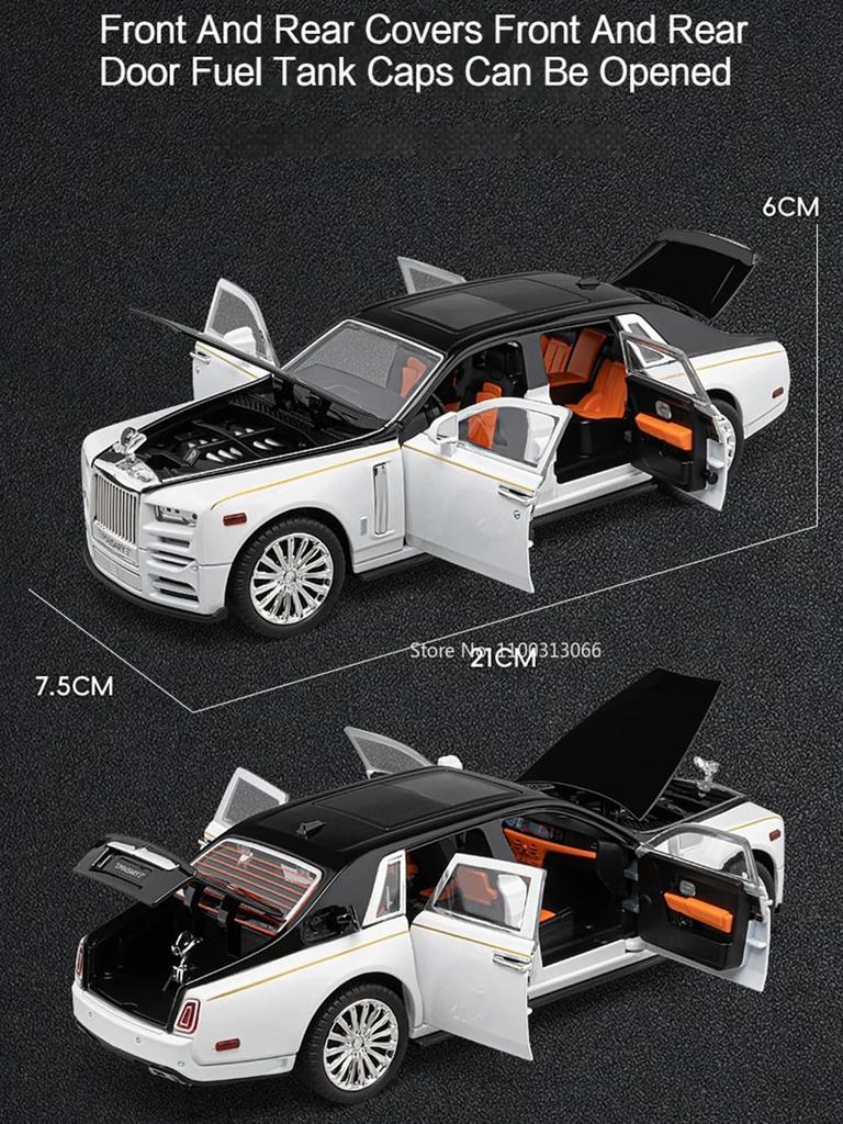 1:22 Rolls-Royce Wraith Phantom Models Cars Toys Doors Opened Sports Car Wheel Pull Back Vehicles Models for Boys Festival Gifts