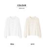 Women's Elegant Apricot Embroidered Cotton Long Sleeve Shirt with Wood Ear Collar - 2026 Spring Collection