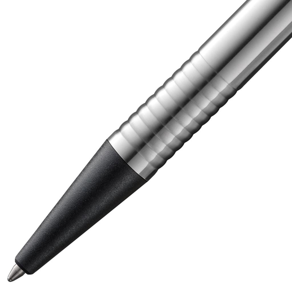 LAMY Logo Matte Black Ballpoint Pen - Elegant & Durable Stainless Steel - Medium Point - Includes Large Capacity Black Refill LAMY M 16
