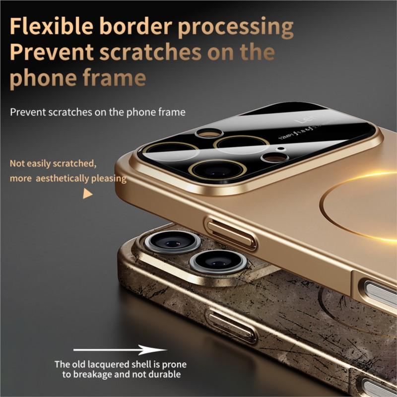 Luxury For Magsafe Wireless Charge Case for iPhone 16 14 15 13 12 11 Pro Max Magnetic Shockproof Matte Camera Protection Cover