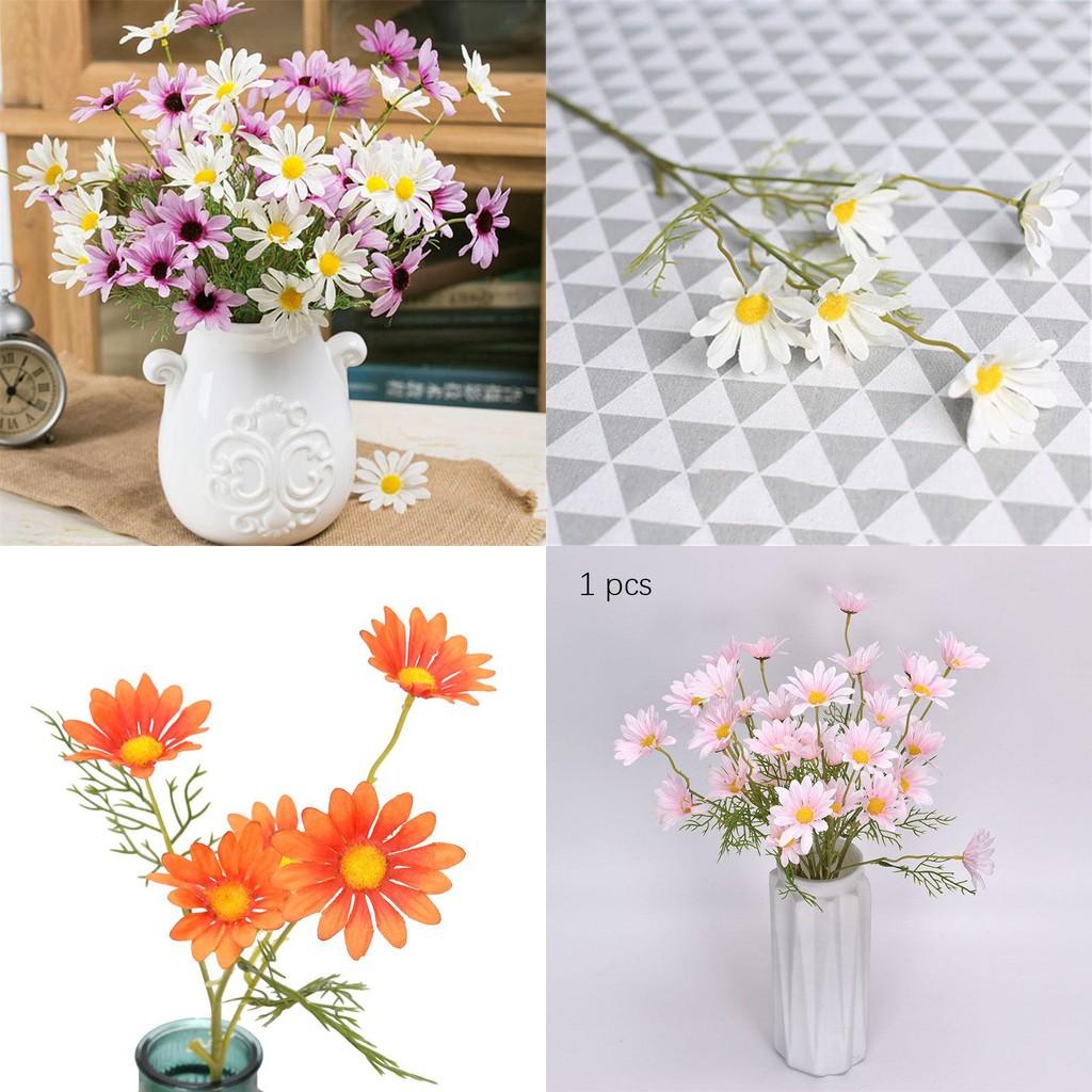 Gorgeous Artificial Silk Daisy Flowers Bunch Of 5 Heads Ideal For Home And Event Decor