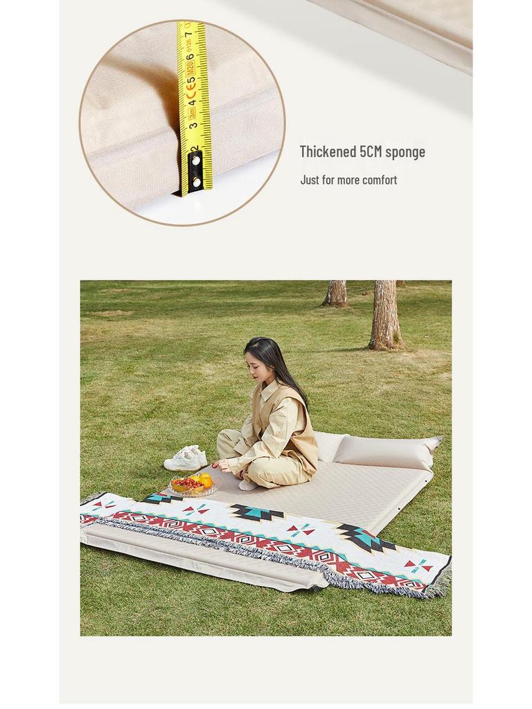 Polka Dot Automatic Inflatable Camping Mattress: Outdoor Air Bed & Picnic Mat
