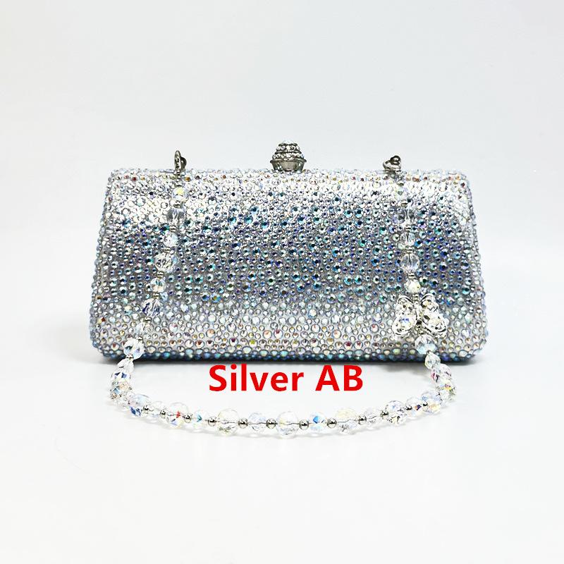 

Luxury Ladies Clutch Evening Bag Crystal Rhinestone Butterfly Bag Chain Wedding Party Golden Wallet Christmas Gift Shiny Handbag