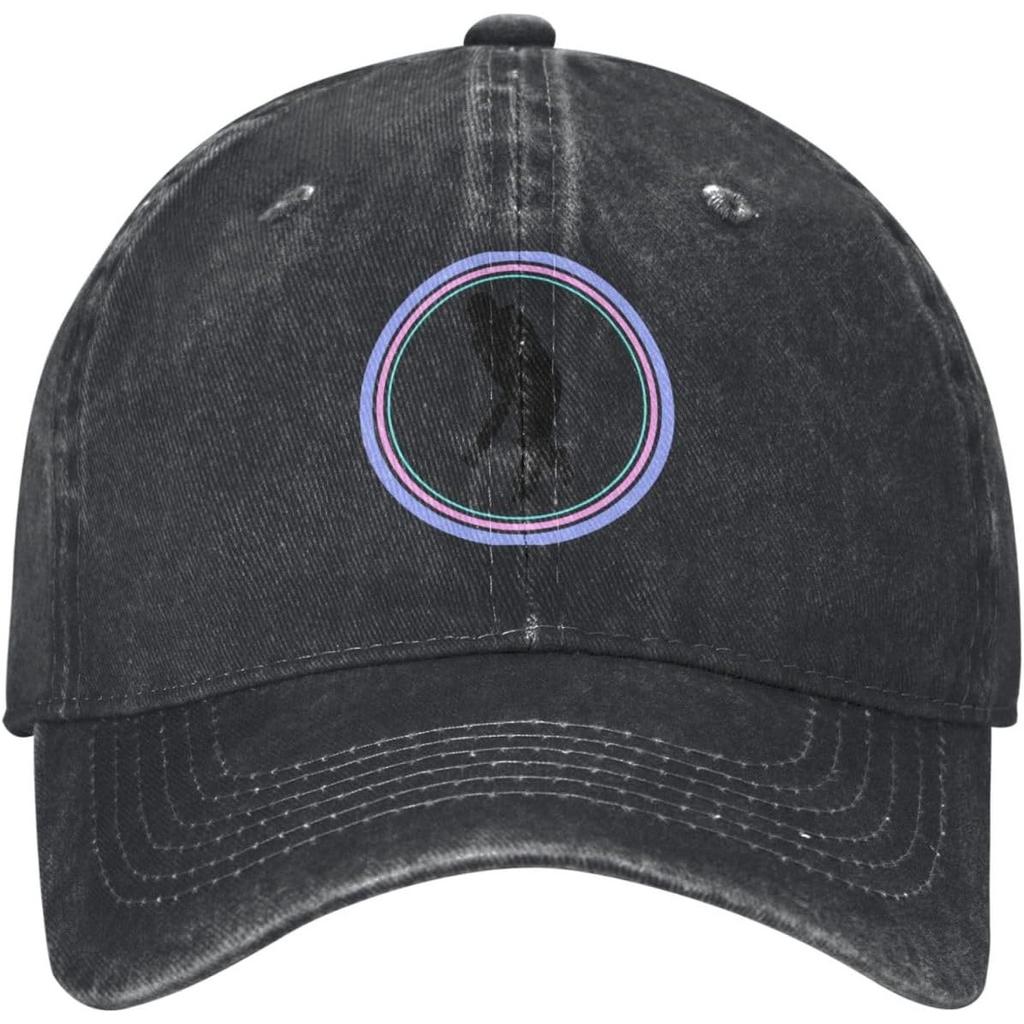 Cricket Player Graphic Baseball Cap Vintage Washed Denim Style Adjustable Dad Hat