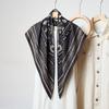 Summer Atmosphere Wearing Headscarf Twill Silk Simulation Silk Cool Diagonal Scarf Cashew Print Women's Triangle Silk Scarf