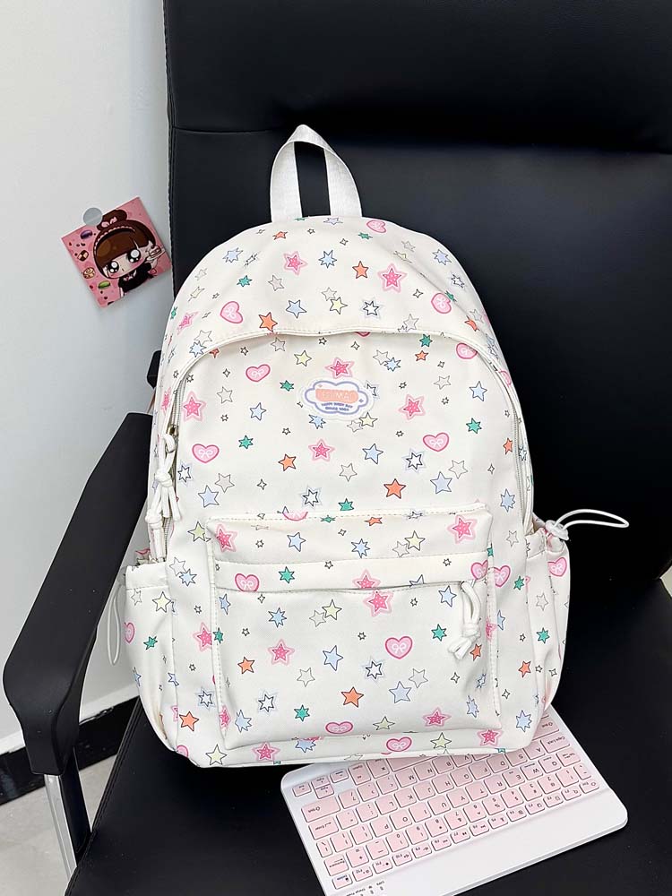 Star Heart Print Bag Lightweight Mochila High Capacimochilas Mujer Teenage Girls Backpacks College Style Backpack Bags for Woman