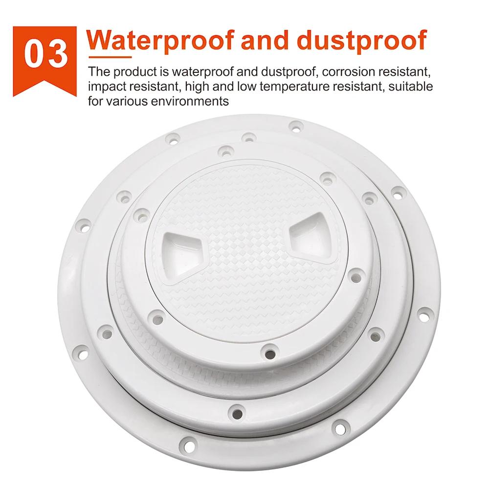 Accessoires de bateau Trappe de bateau 4" 6" 8" ABS Ronde Antidérapante Trappe d'inspection avec Couvercle Amovible pour Bateau Marin Yacht Noir/Blanc
