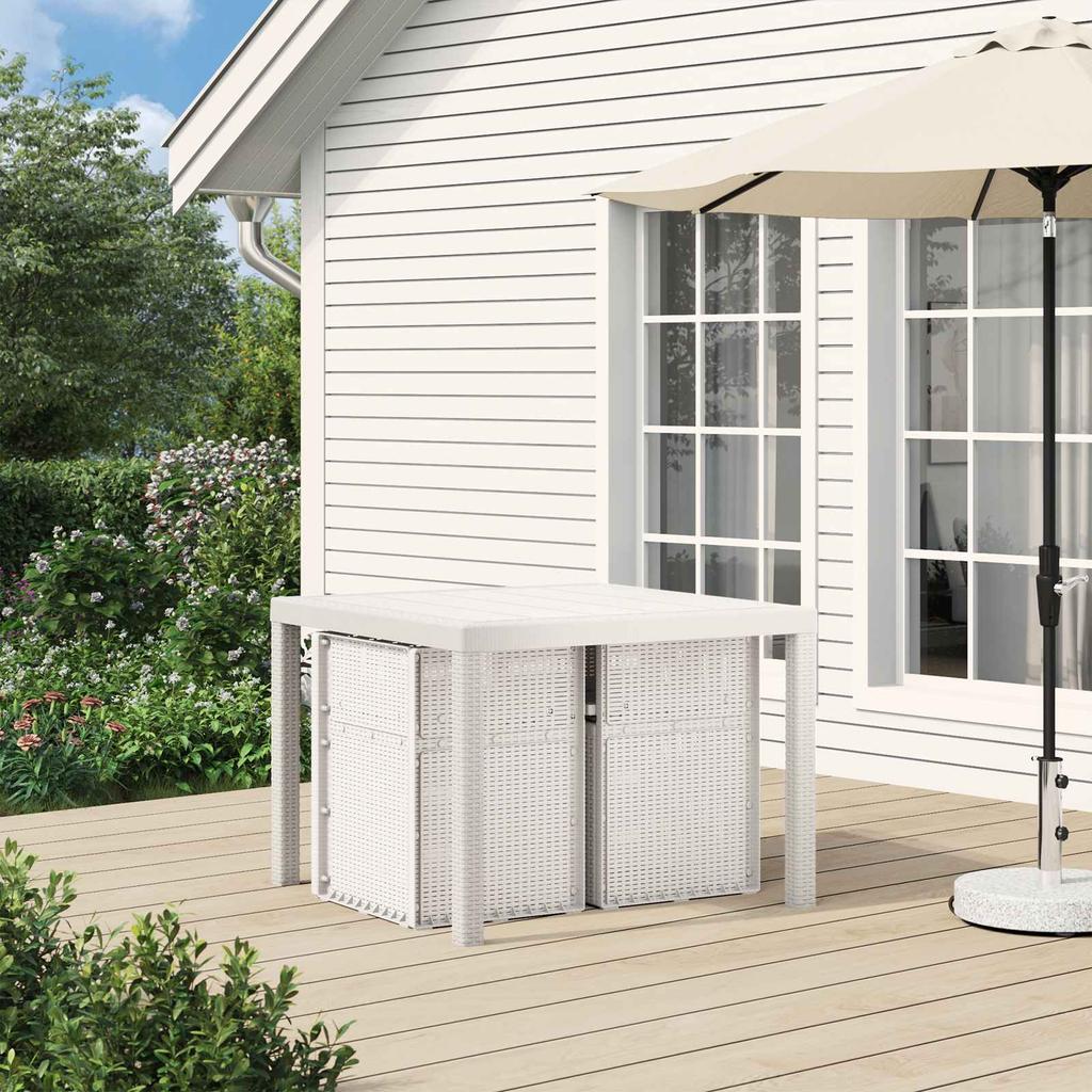 Garden Dining Chairs 2 Pcs White and Anthracite PP