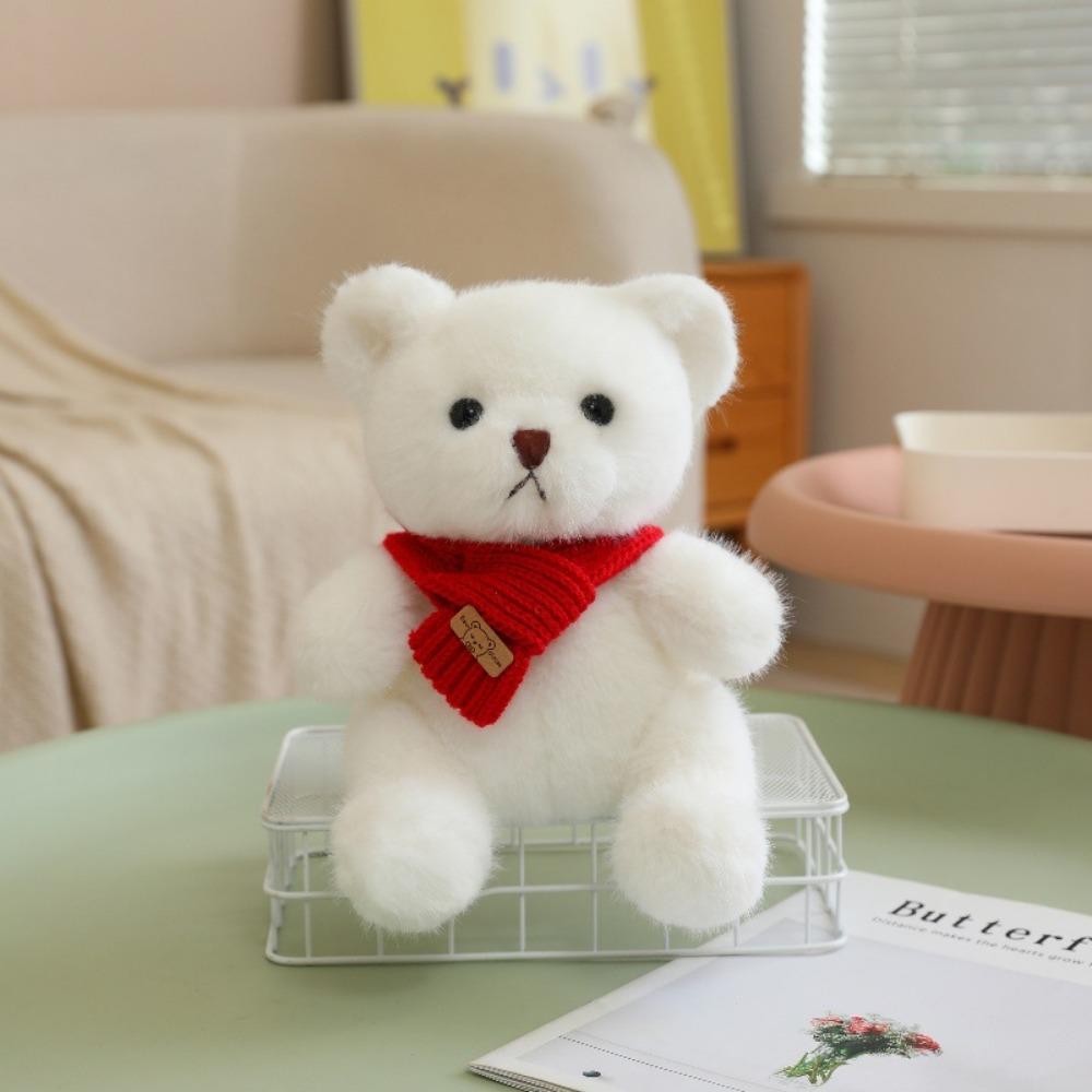 

Cartoon Scarf Bear Soft Pillow Stuffed Scarf Bear Stuffed Dolls Bear Plush Toy Room Decor Style 2