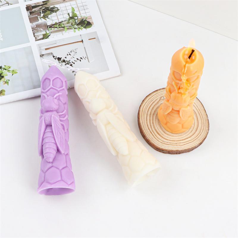 3D Honeycomb Cylinder Candle Silicone Mold DIY Honeycomb Bee House Handmade Making Soy Wax Candle Mold Home Decor Gifts