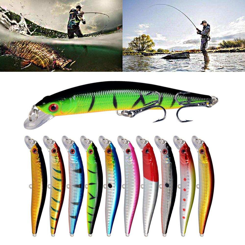 Kit Jerkbait Leurre Minnow Ensemble Crankbaits Leurres Durs pour Pêche au Bar Truite Perche Leurres de Surface pour Bateau