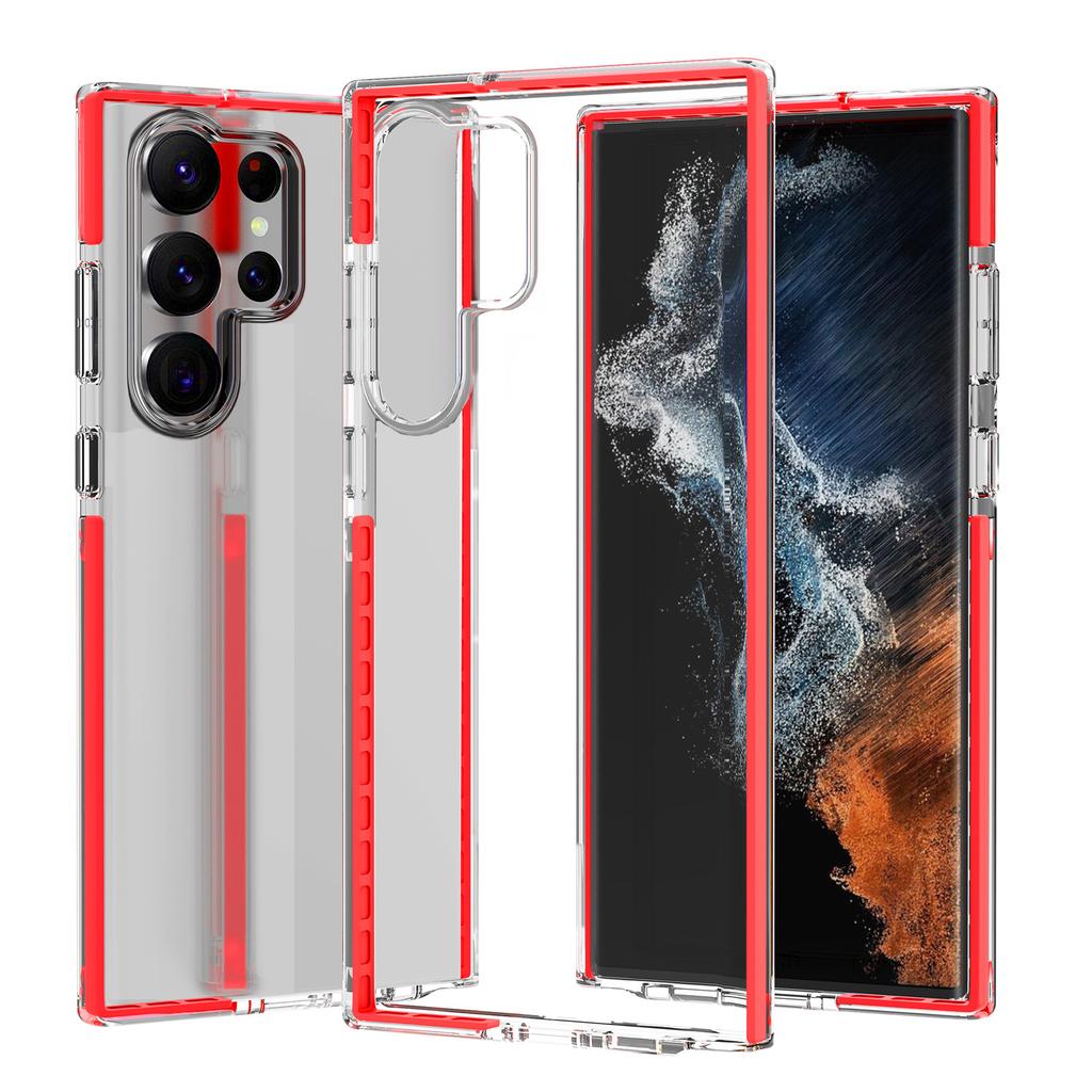 Applicable to S23Ultra transparent mobile phone case, new Samsung S23 ultra two-color high-transparency TPU anti-drop protective case