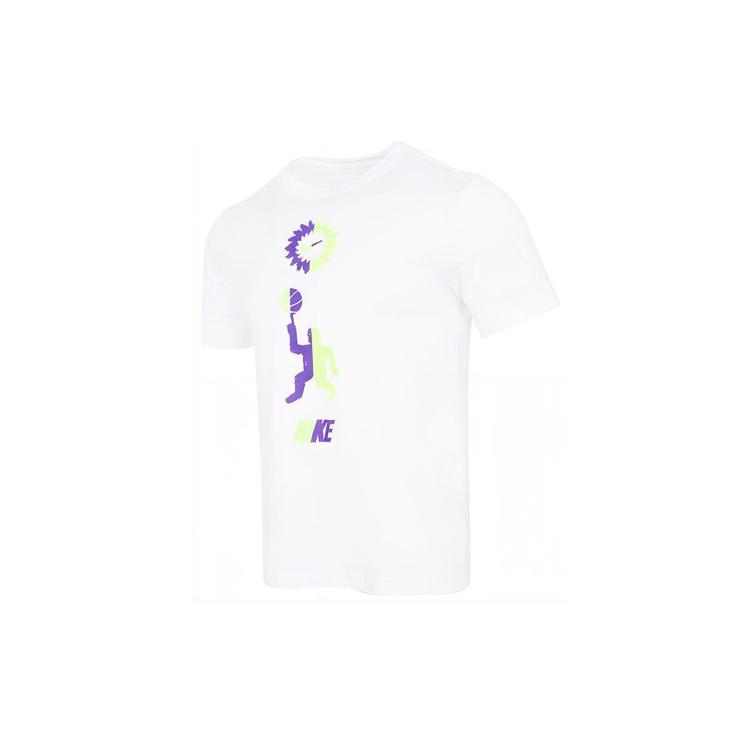 

Nike Футболка с круглым вырезом и коротким рукавом с контрастным принтом. Мужские топы белого цвета DD0804-100 M