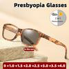 New Fashionable Printed Photochromic Presbyopia Glasses High-Definition Anti-Blue Light Reading Eyewear Diopter 0 To +4.0