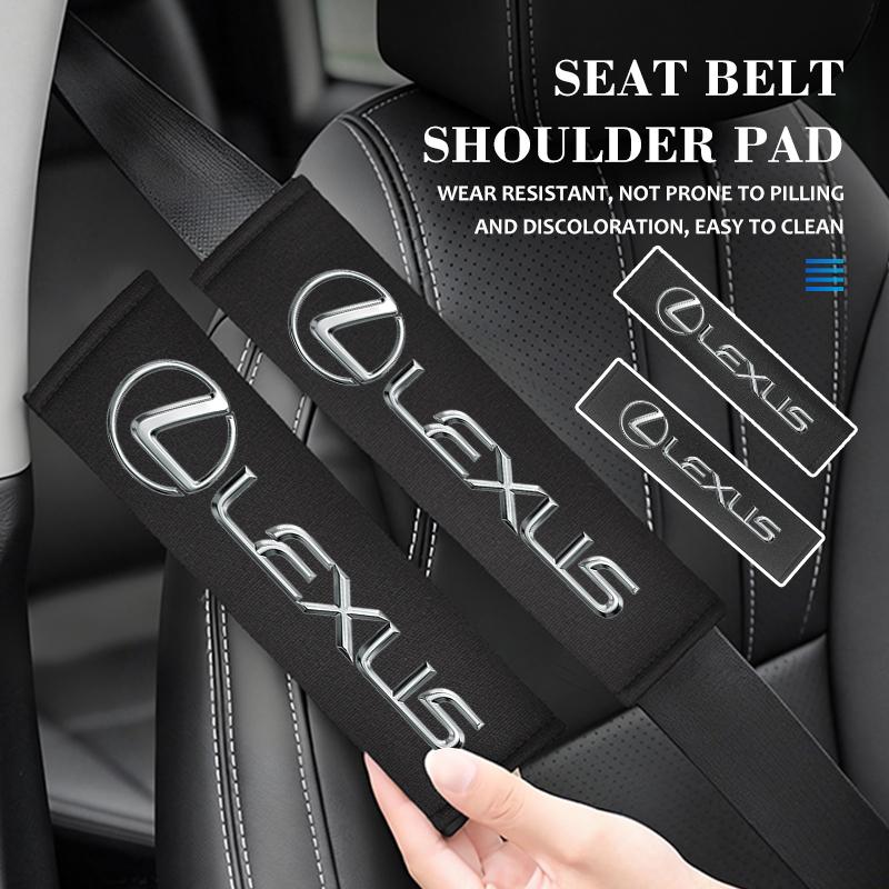 YOM1 For Lexus 1/2pcs Car Safety Belt Shoulder Cover Pads Interior Decoration CT ES GS NX IS250 RX350 IS200 LX570 UX250h CT200h