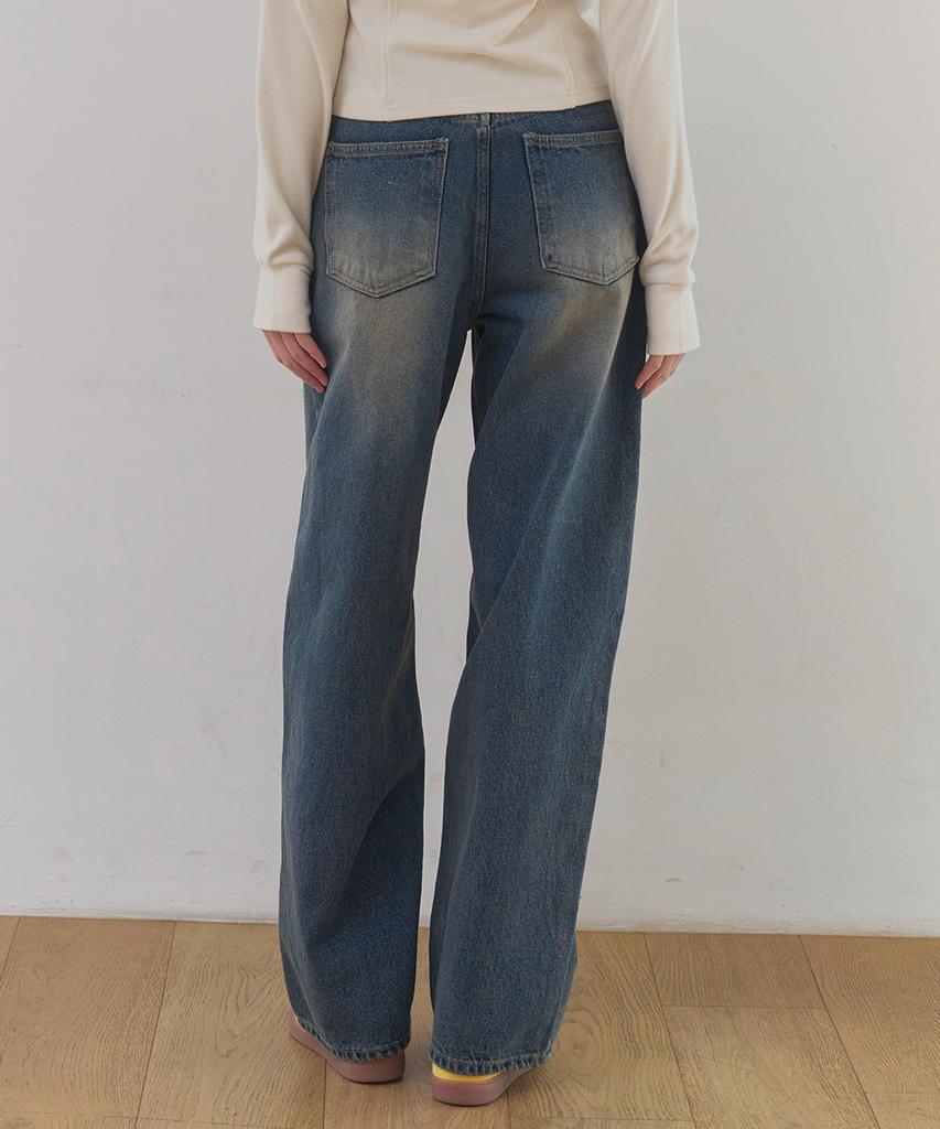 KOOLKITTEN [Straight Wide/Daily] Daily Straight Wide Denim Pants (Indigo)