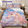 Biancheria da letto con unicorno da sogno, copripiumino, federa, decorazione per la casa, regalo di compleanno (1 * copripiumino+2 * federe, senza imbottitura)