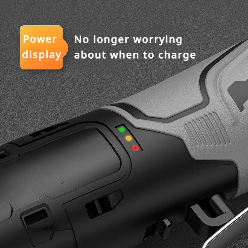 220W/300W Lithium Cordless Electric Wrench 3/8 Inch Right Angle Ratchet Wrench Drill Disassembly Nut Repair Tool