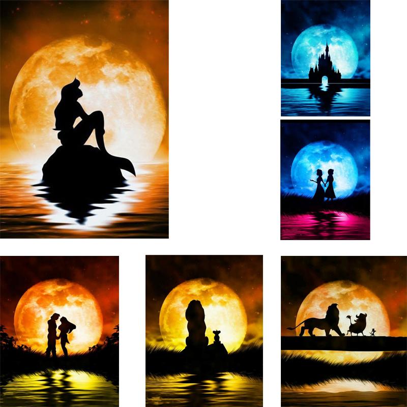 

Полный набор сверл для алмазной живописи, YEESAM ART Lovers Moon Waiting Watch Over Castle 5D DIY Diamond Art