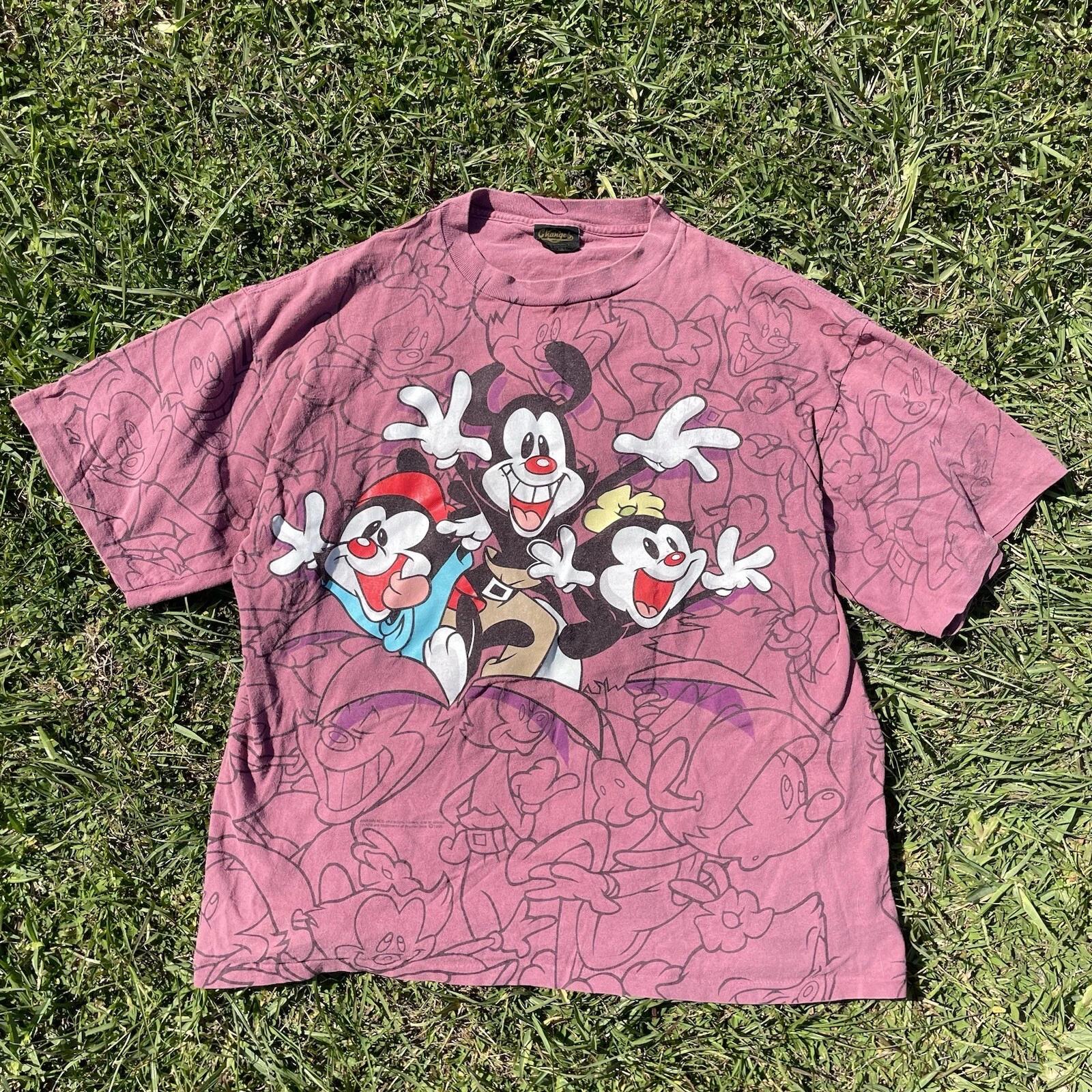 

Vintage Changes Animaniacs 1994 Yakko Wakko Single Stitch T-Shirt XL RARE AOP Fade S