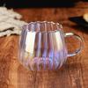 400ml Clear Glass Mug Pumpkin Shape Cups with Handle Novelty Coffee Mugs for Thanksgiving Party Water Hot Coffee Milk Tea Milk