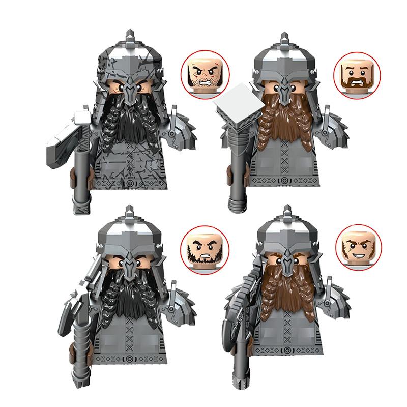 Mittelalter Herr der Ringe Durins Volk Zwergenkrieger Antike Militärsoldaten Figuren Ausrüstung Waffe Bausteine Spielzeug