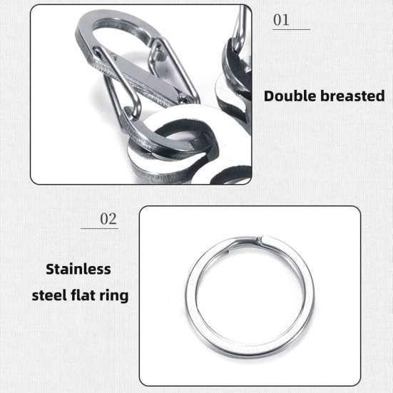 Schlüsselanhänger aus Edelstahl mit Oktopus-Motiv und abnehmbaren S-förmigen Haken. Robuster, tragbarer Autoschlüsselhalter für Outdoor-Camping, Karabiner mit Metallschnalle zum Aufhängen.