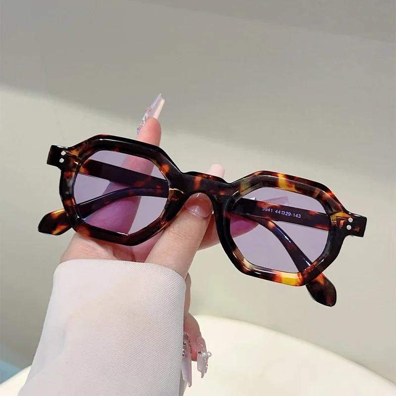 Polygon Sunglasses  New Fashion Candy Color Rim Outdoor Sun Glasses Women Trendy Brand Design Casual Decor Shades