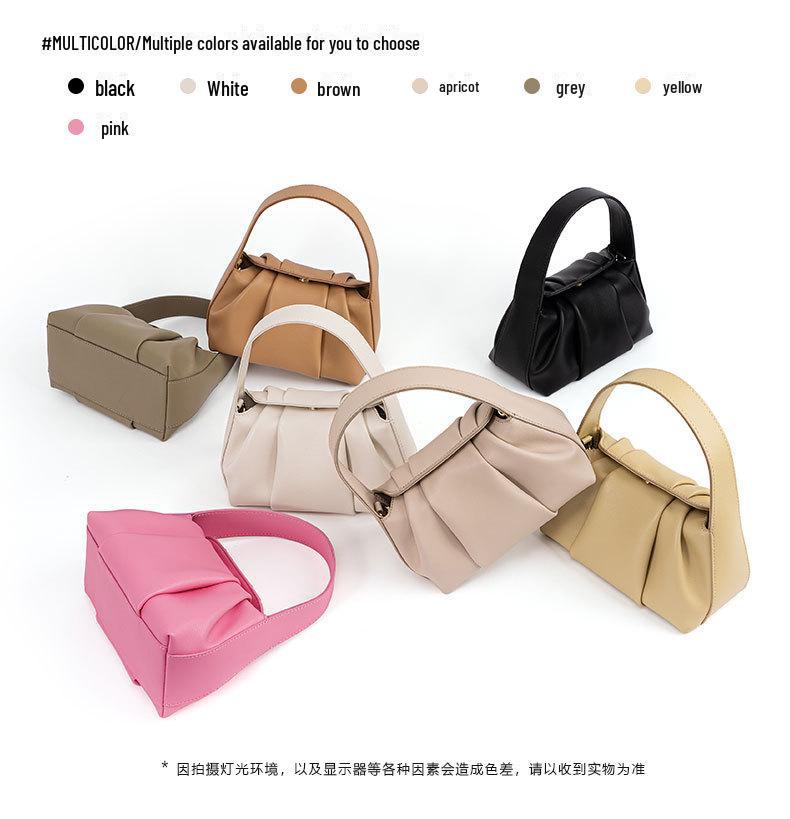 2023 Korean Fashion Pleated Cloud Genuine Leather Handbag - Versatile Women's Messenger Bag