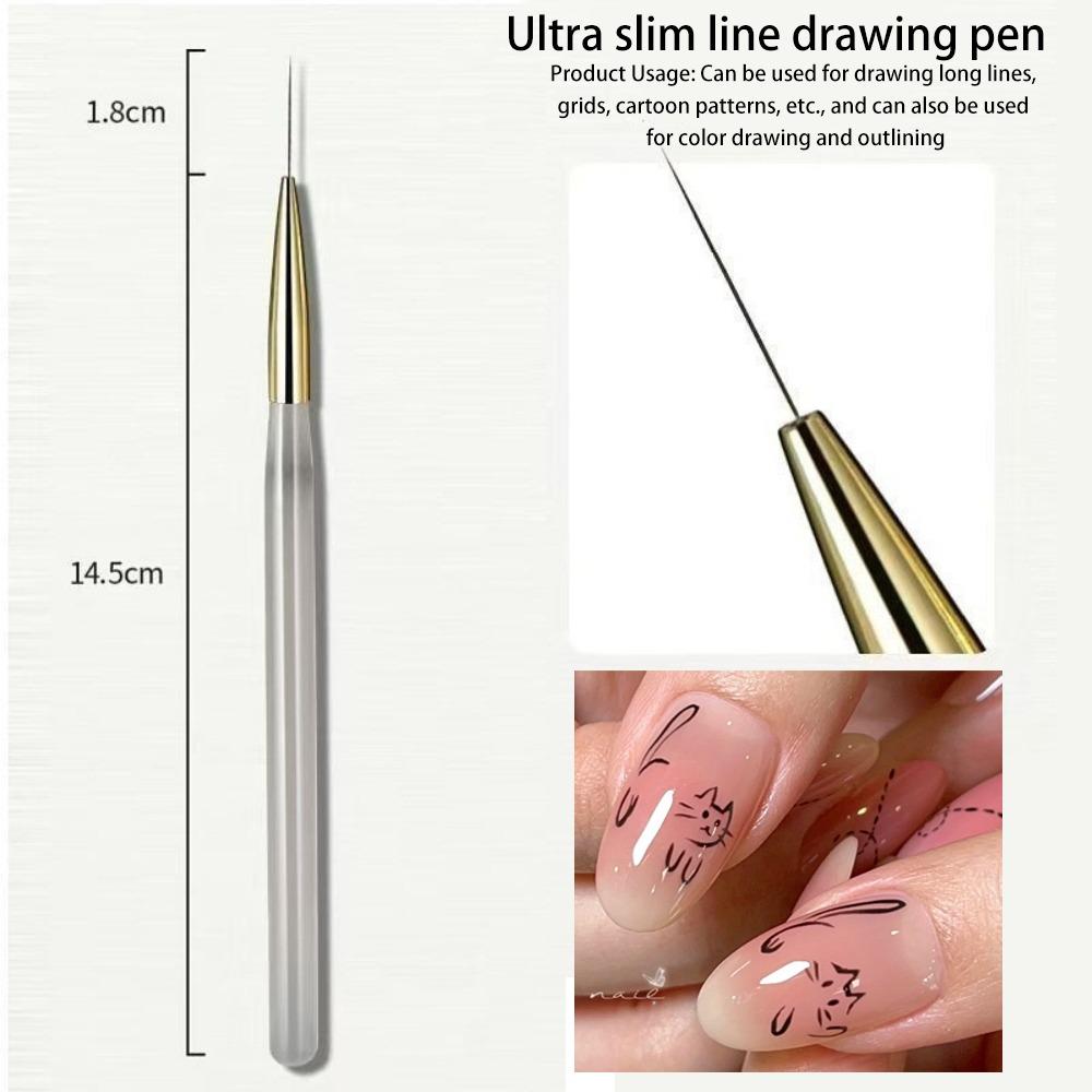 

DIY Nail Art Drawing Painting Brush Ultra Fine Carving Dotting Pen New Nail Art Brush Line Pen