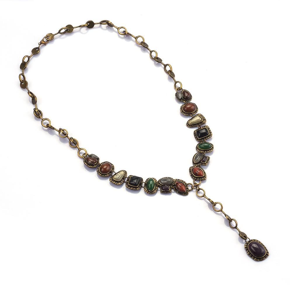 2025 New Indian Ethnic Vintage Bracelet Women Fashion Boho Statement Charm Metal Hollow Links Resin Stone Bracelets Jewelry