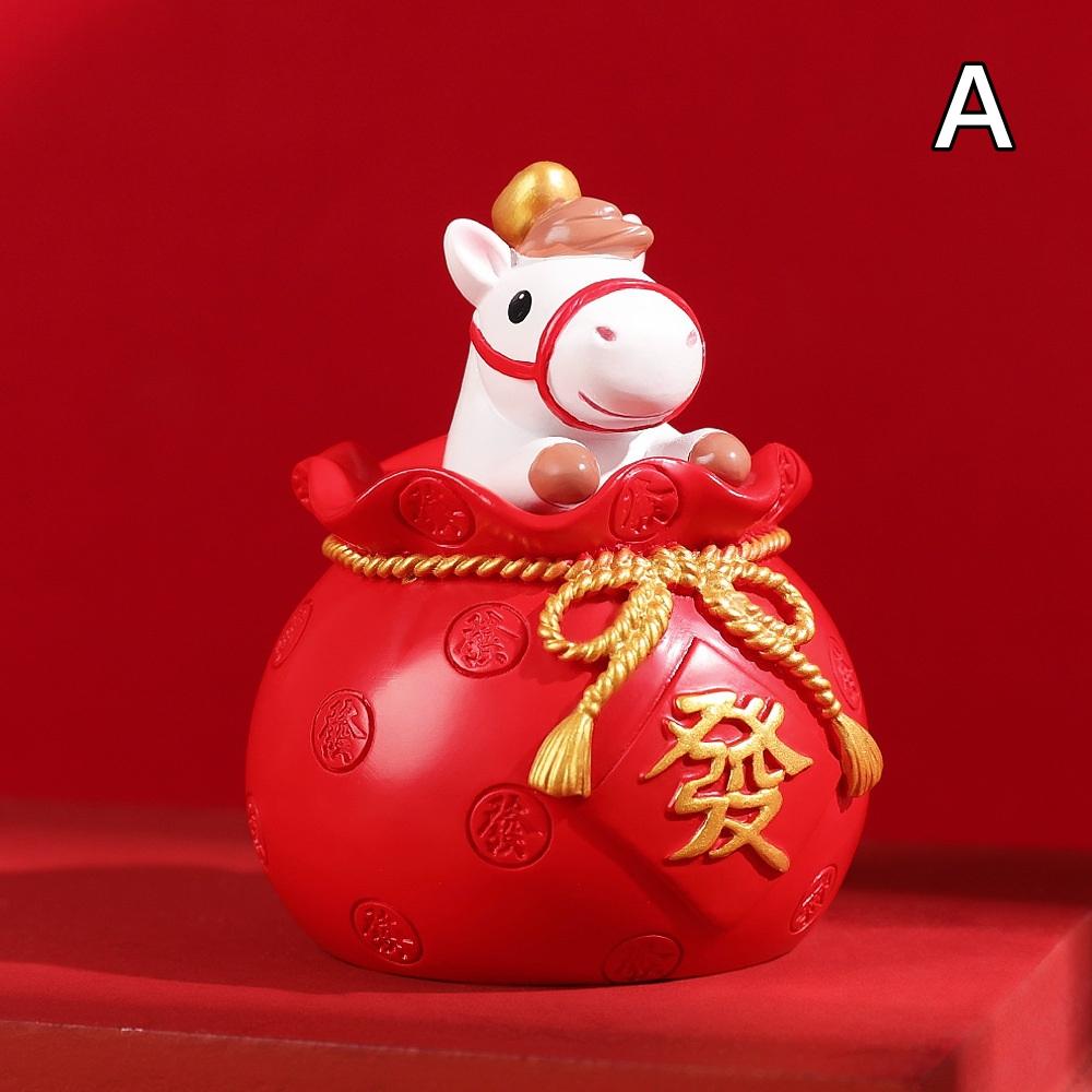 Hot Sale Lucky Horse Year Zodiac Figurine Resin Craft New Year Gift Home Decoration Annual Meeting Gift