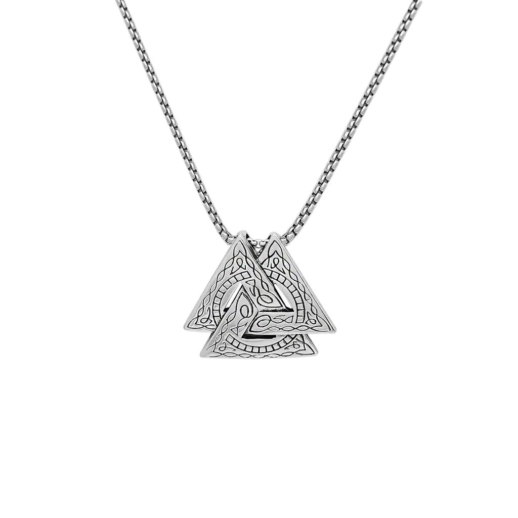 Norse Viking Necklace Vegvisir Symbol Compass Wolf Head Raven Hammer Pendant Vintage Stainless Steel Jewelry for Men Women