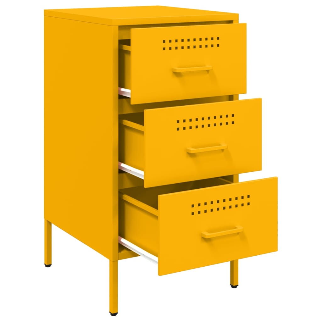 Nightstand Mustard Yellow 36 x 39 x 68 cm Steel