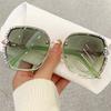 Rhinestone Decor Rimless Fashion Sunglasses For Women Men Casual Gradient Glasses For Summer Beach Party UV400