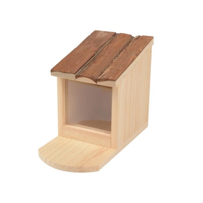 Mangeoire - Gardigo - Toit ouvrant - Bois - Pour écureuils et rongeurs - Utilisation extérieure
