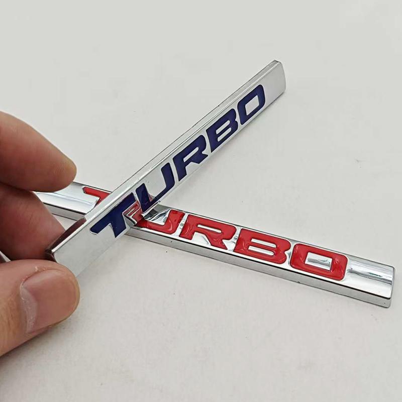 3D Metal Car Letters Turbo Logo Emblem Car Rear Trunk Sticker Fender Side Decals Turbo Badge Auto Accessories